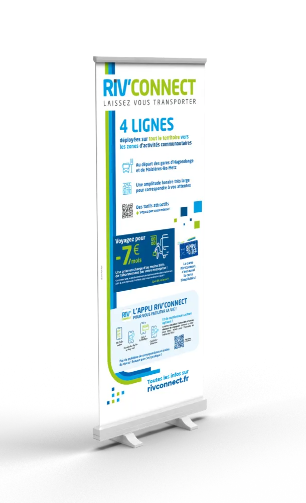 Roll-up du kit de communication Riv'Connect.
